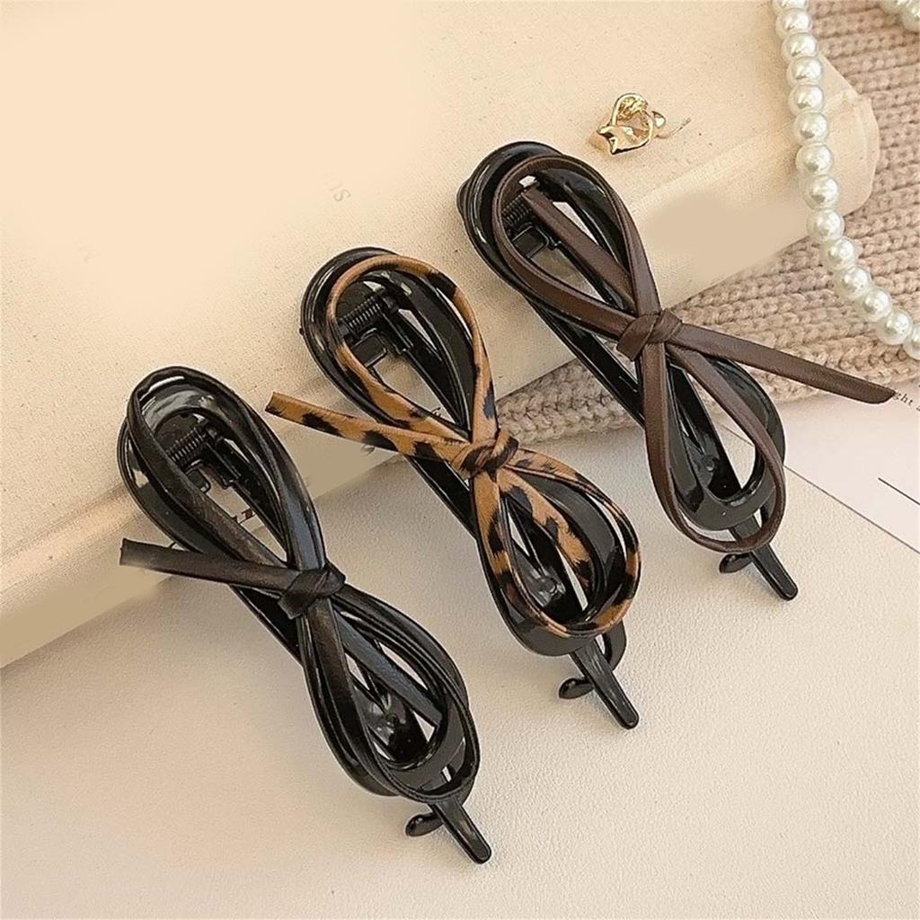 Haarklammer Mädchen-Thema Haarklammer Leopardenmuster Schleife Haarhalter Spangen Starker Halt Haarnadel für Mädchen