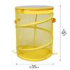Astro Polyester Outdoor Trash Crow Garbage Trash Small Can, Cylindrical, 7.9 Gallons, Yellow, Repellent, Net, Storage, Foldable, 822-09,