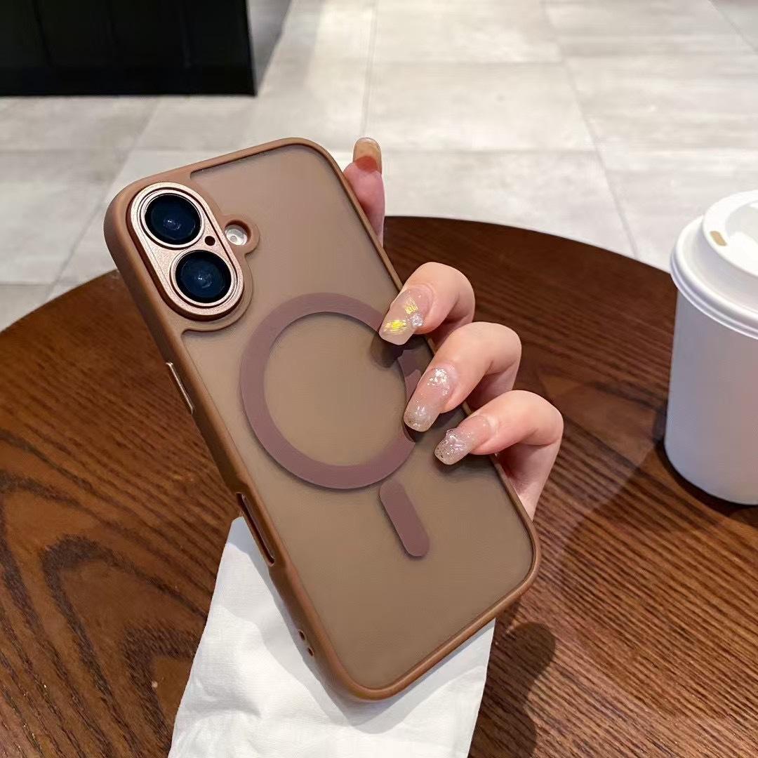 

Magsafe Magnetic Scrub Skin Feeling Suitable for IPhone16promax New Phone Case Apple 17Pro Anti fall iPhone 12promax