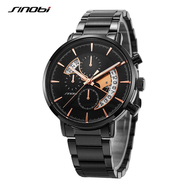Sinobi Men s Multifunction Quartz Watch with Large Dial and Calendar - Model 9829