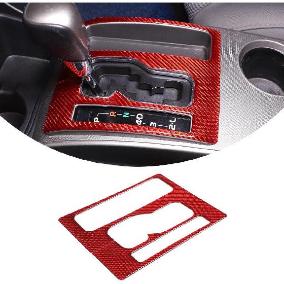 Weiche Kohlefaser Auto Mittelkonsole Schalthebel Panel Aufkleber Verkleidung Passend für Toyota Tacoma 2006 2007 2008 2009 2010 2011 2012 2013 2014 2015 (Schwarz