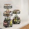 Carbon Steel Kitchen Storage Tray 360° Rotation Rotating Spice Shelf  Spice Bottle