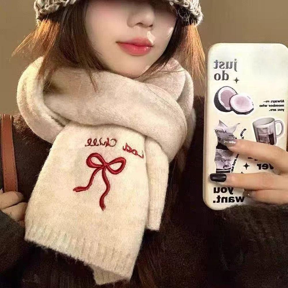 Thicken Women Scarf Solid Color Knitted Scarf Soft Neck Warmer  Autumn Winter