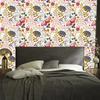 Wallpaper Flowers White, Cream, Coral and Beige for Living Room and Bedroom 50x1000