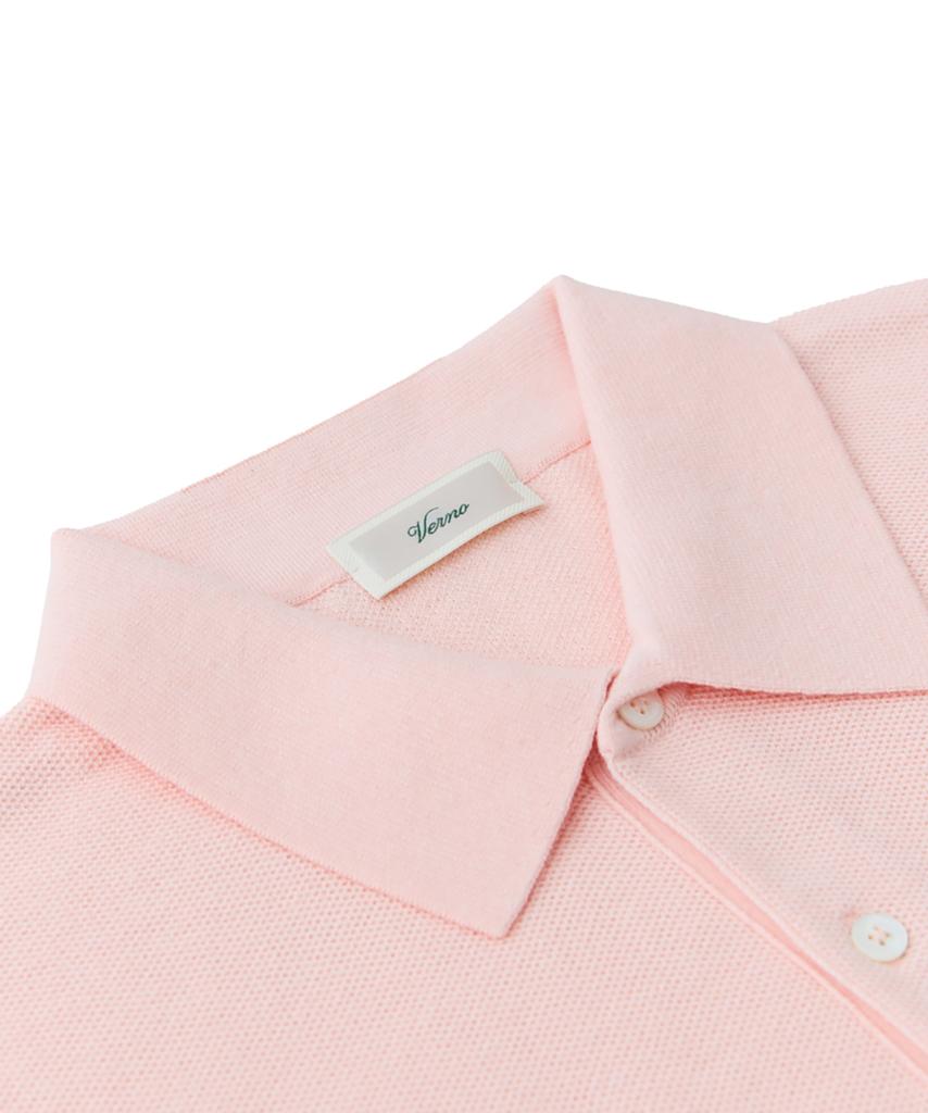Berno 26Ss Waffle Polo Knit Pink