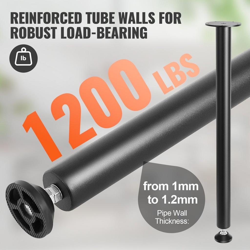 711.2MM Adjustable Desk Legs, Reinforced Steel Office Table Furniture Legs Set of 4 for DIY, 544.3KG Load Capacity Heavy Duty Desk Legs, Quick