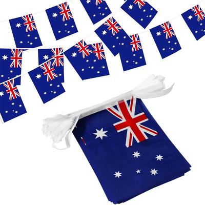 14*21cm Australian String Flag National Day Garden Decoration Hanging Flag Pull Flag Polyester Flag