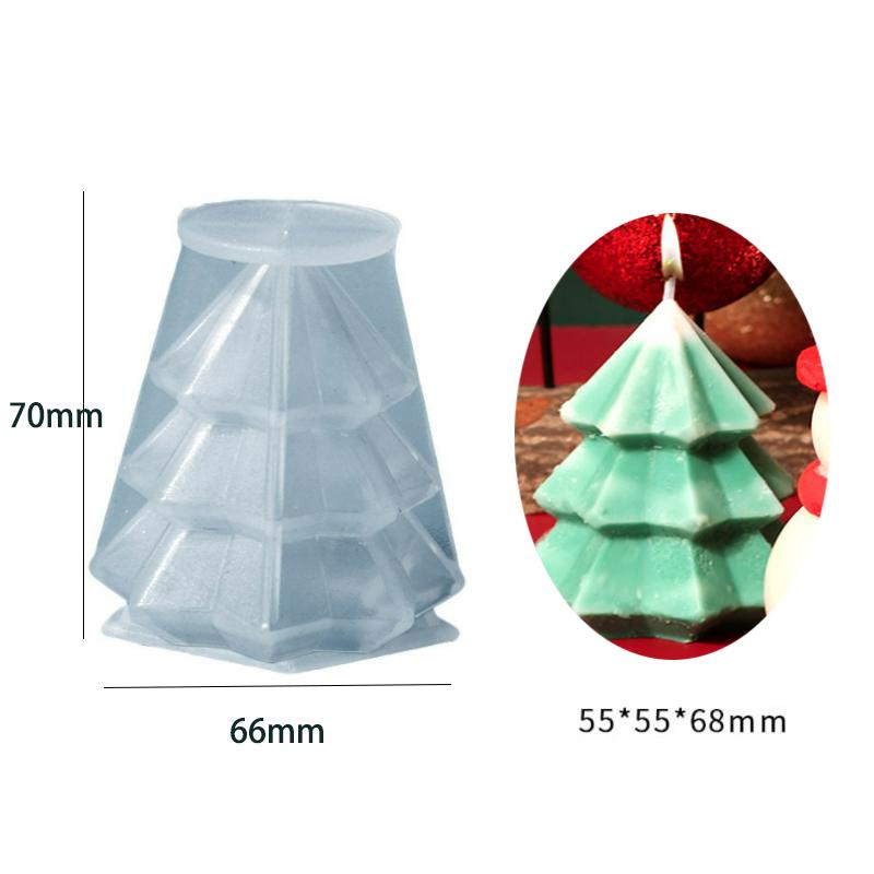 Polygonal Christmas Tree Snow Silicone Candle Mold DIY Snowman Soap Resin Crystal Making Chocolate Mould Christmas Decor Gift