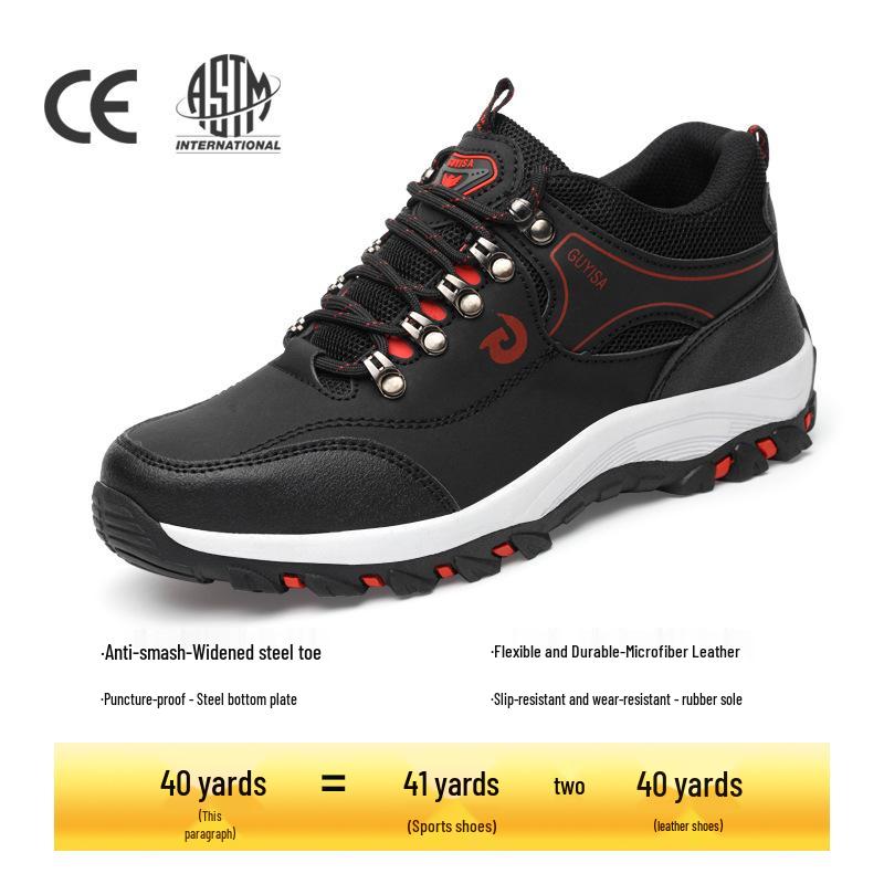 Men's Safety Work Shoes, Anti-Smash, Puncture-Resistant, Non-Slip, Wear-Resistant, Lightweight Rubber Soles