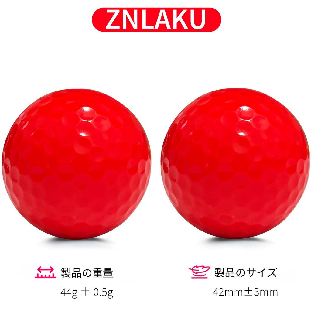 ZNLAKU Golf Ball Golf Ball Balancing Distance & Spin Control Performance Golf Ball Red 12-Ball
