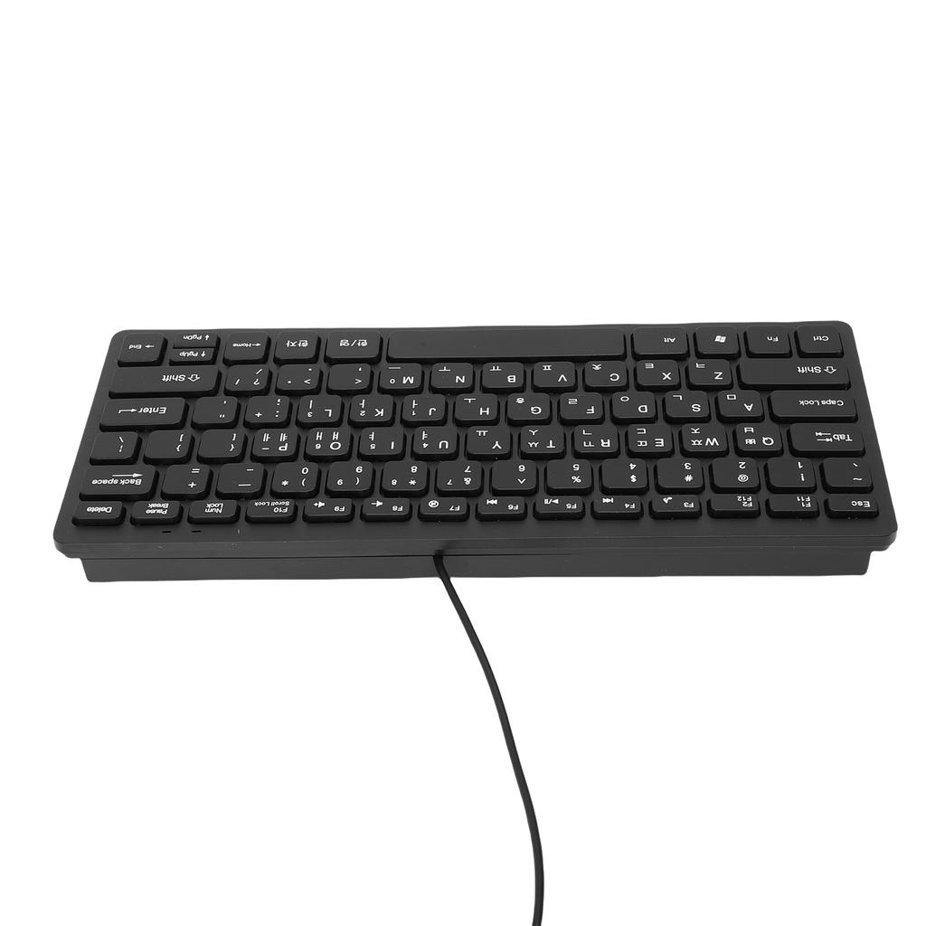 Wired Korean Keyboard 78 Keys Spill Proof USB Plug and Play Slim Lightweight Keyboard for PC Laptop