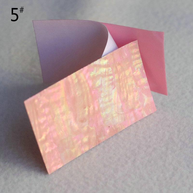 4x7cm Japanese Style Mother-of-Pearl Abalone Shell Nail Stickers with Adhesive, Colorful Patterns, Bendable Ornaments.