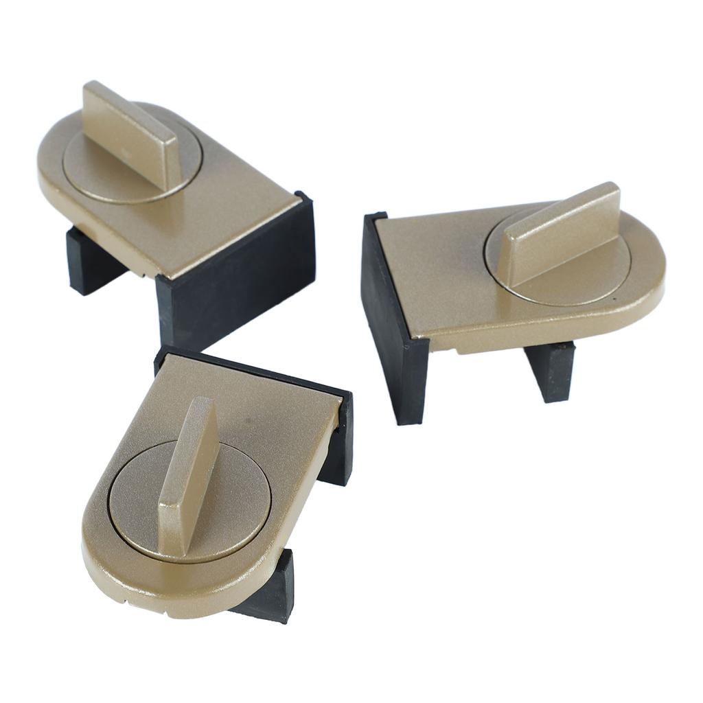 3PCS Sliding Window Locks Aluminum Alloy Safety Lock for Home Bedroom Bathroom Office Brown