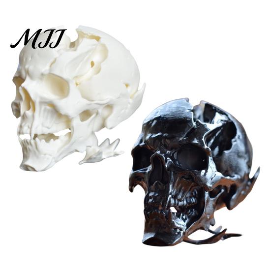 Decorazione Cranio Alieno Ornamento di Halloween, Forma in Resina Sintetica Scultura Figura Dettaglio Osseo Realistico, Ornamento da Tavolo per Feste