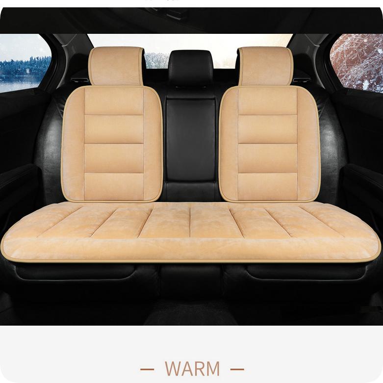 Coussin de Siège Auto d'Hiver Coton Duveteux Épaissi Peluche Courte Chaud Coussin de Siège Coussin de Canapé de Bureau Une Pièce avec Support Lombaire