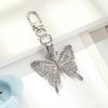 1pc Valentine's Day Rhinestone Butterfly Keychain, Alloy Punk Festival Theme Ladies Novelty Keyring with Lobster Clasp, Decorative Bag Charm Accessory