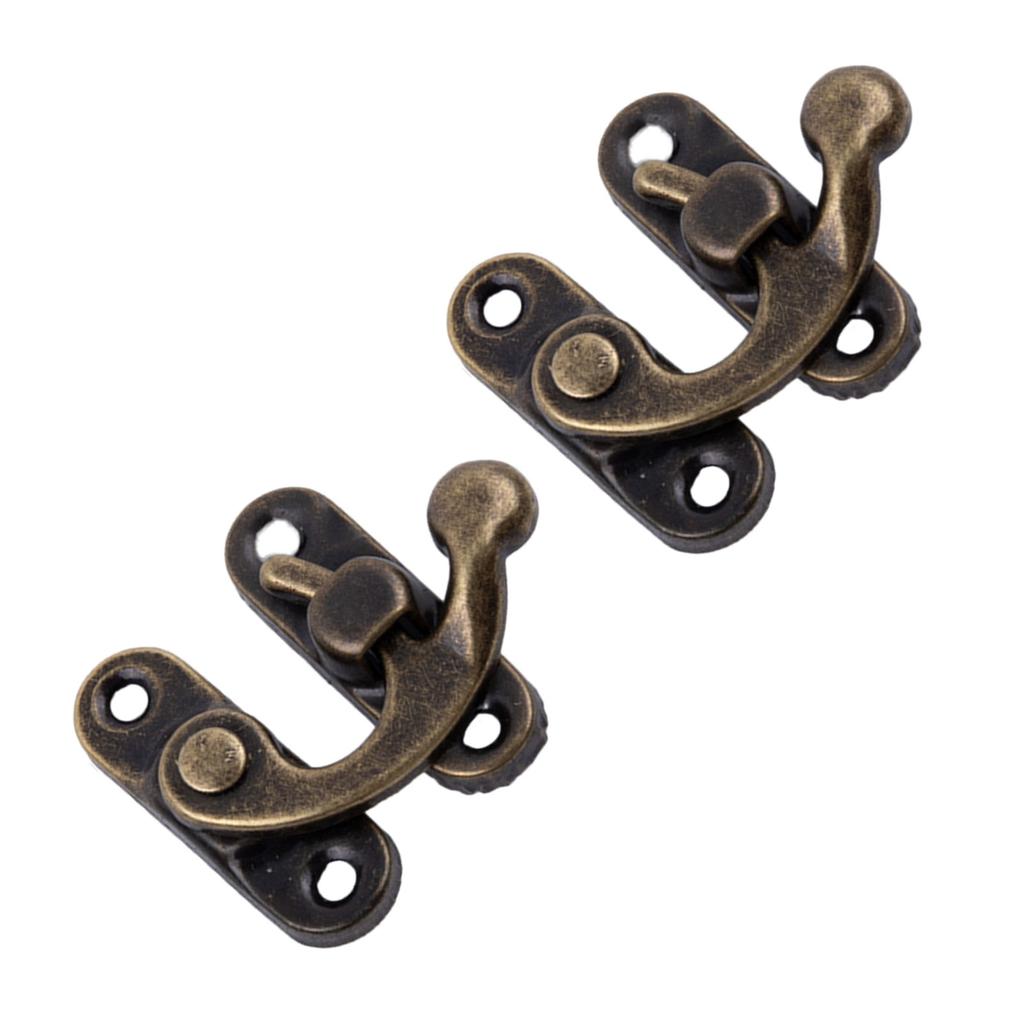 For Mini Jewelry Box Antique Bronze Iron Padlock Hasp Hook Lock Vintage Style
