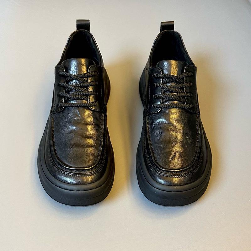 Men's Casual Genuine Leather Shoes - 2025 Autumn British Style, Fashion Trend, Plus Velvet, Soft Sole Business Shoes.