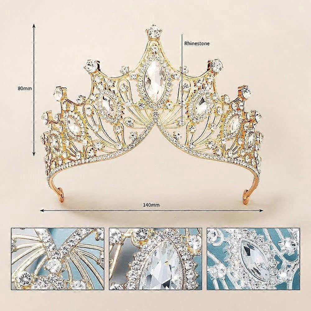 Crystal Crown Headband Vintage Hair Ornaments Headwear Zircon Tiara