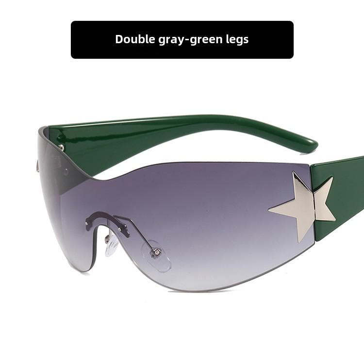 Frameless Pentagram Aviator Sunglasses: 2022 Y2K Spicy Girl Sunshades