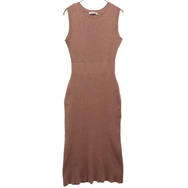 

SNIDEL SWNO204032 No sleeve rib Long dress F Brown Women Used
