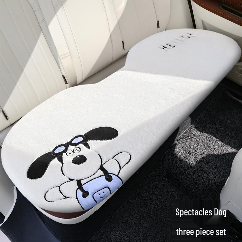 Winter Plush Cute Cartoon Car Seat Cushion - High-End Interior Accessory
