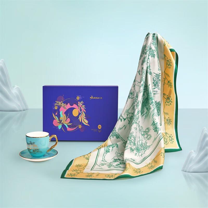 

Подарочный набор шелкового шарфа Yilian и фарфоровой чашки с блюдцем