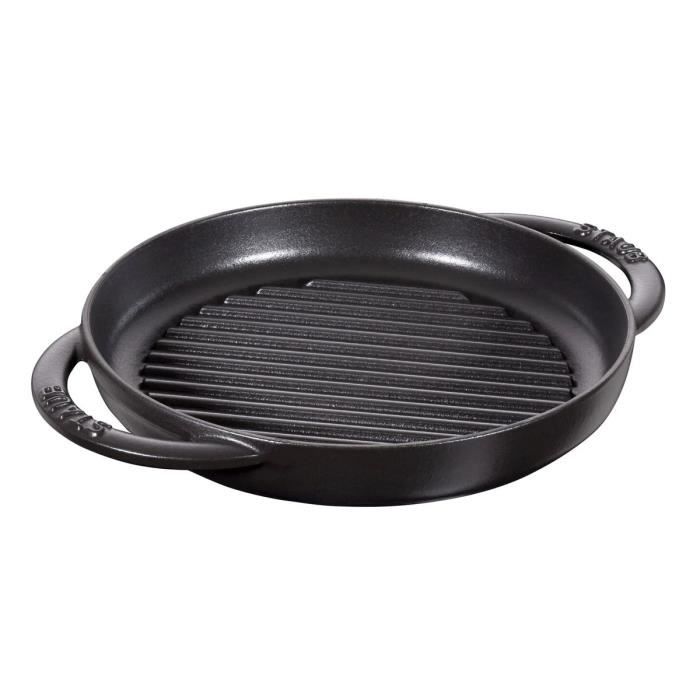 Gril En Fonte - STAUB - 22 Cm - Noir - Compatible Induction - Résistant Aux Rayures