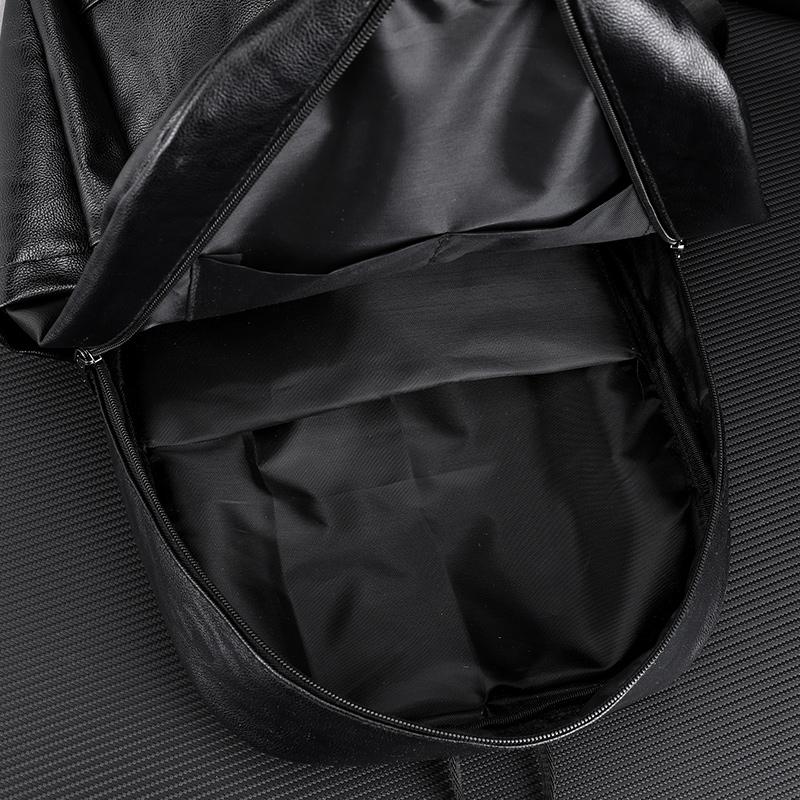 Business PU Backpack Men's Large Capacity Computer Backpack Waterproof Travel Student Schoolbag