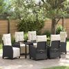 VidaXL 7-piece Garden Dining Set In Black Poly Rattan 3380418