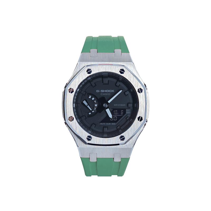 CASIO Men Liquid Crystal/Analog Dual Display Series Black Watch GA-2100-7A-
