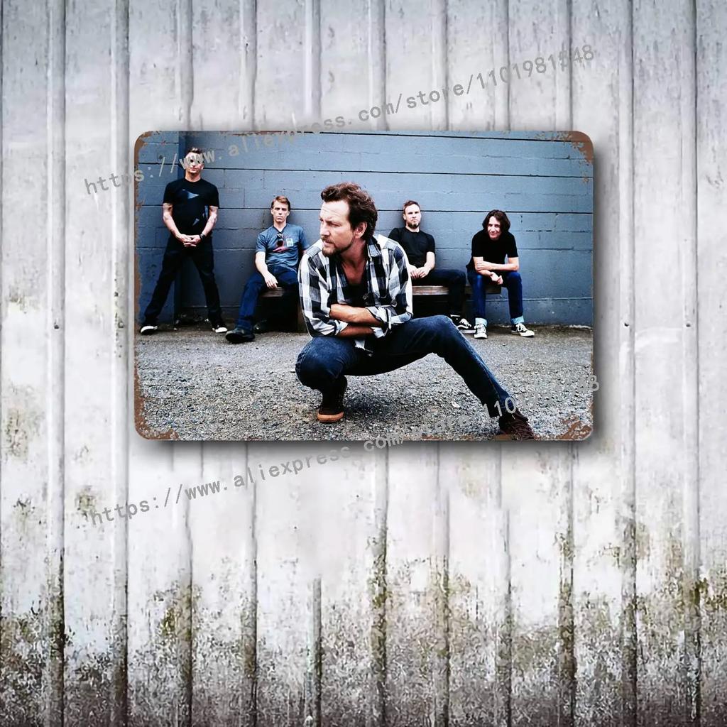 Pearl Jam Bands Metal Dekor Poster Vintage Blechschild Metallschild Dekorative Plakette für Pub Bar Man Cave Club Wanddekoration