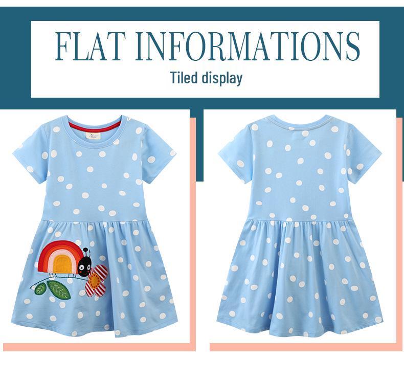 Summer Cotton Cartoon Short Sleeve Dress for Girls - New Arrival