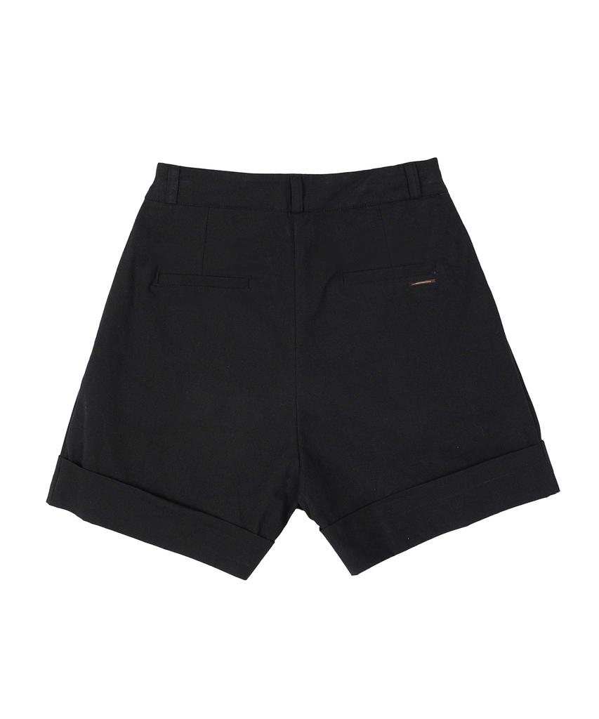 HARDCORE HAPPINESS One-Pleat Cuff Classic Shorts_Black