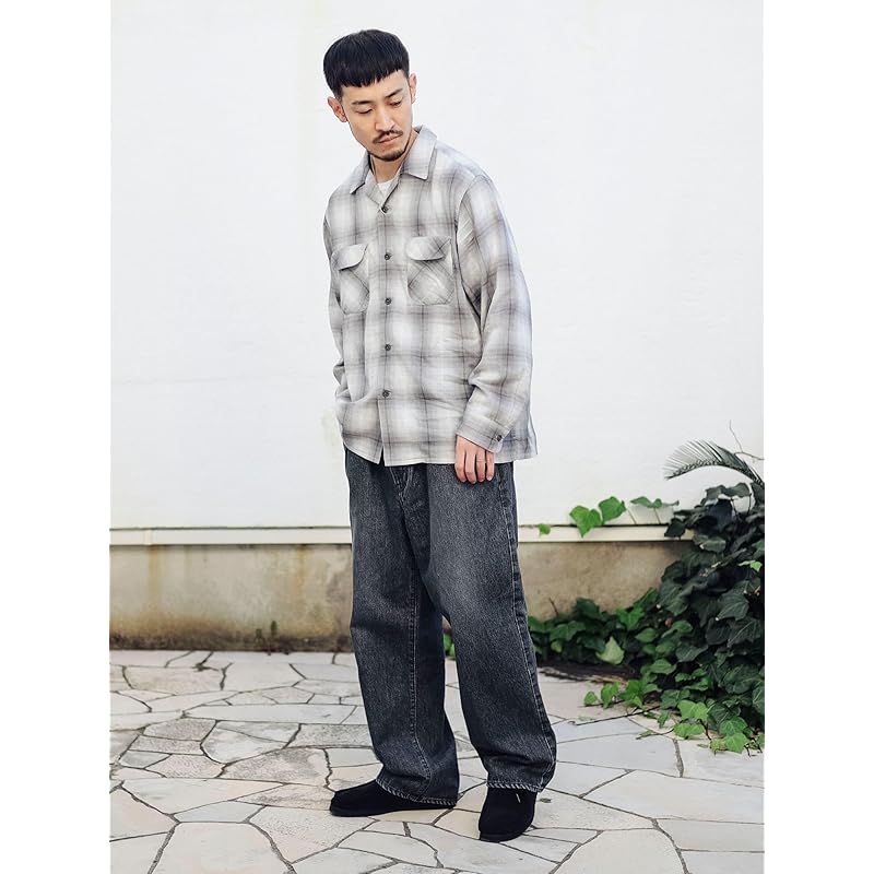 [Beaming Life Store by BEAMS] L/S Shirt [Special Order] PENDLETON Check Open Collar Shirt Men's GREY M_92110387964