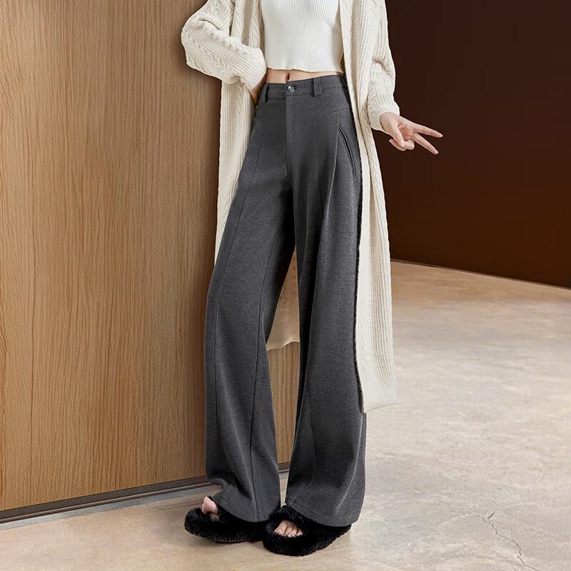 Women's High-Waist Drape Straight Leg Casual Pants