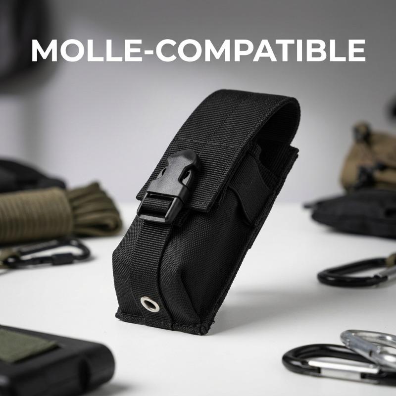 Nylon Tactical Flashlight Pouch Compact MOLLE M5 Waist Bag Portable Close Fitting Gear for Outdoor Running Convenient Carry Tool