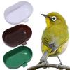 Bird Feeder Box Portable Parrot Bathtub Oval Plastic Bird Wash Shower Box Haning Bird Food Bowl for Cleaning and Feeding