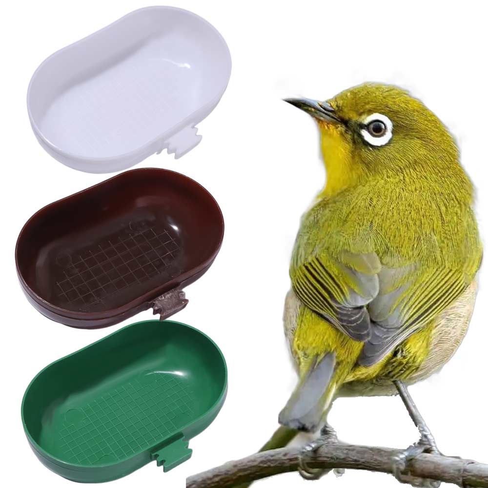 Bird Feeder Box Portable Parrot Bathtub Oval Plastic Bird Wash Shower Box Haning Bird Food Bowl for Cleaning and Feeding