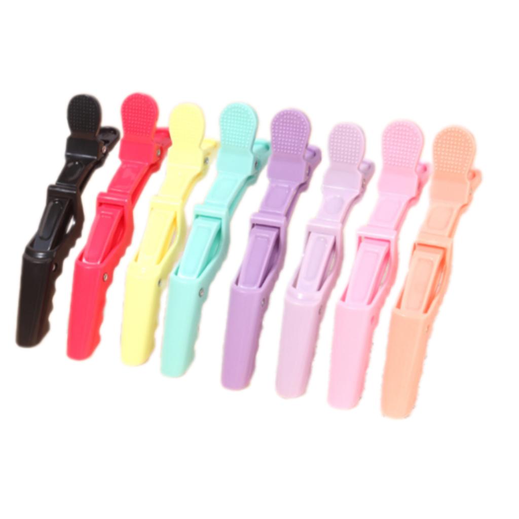Pack Of 7 Neutral Alligator Double-Hinged Hair Clips For Women Hair Styling Professional Salon Use