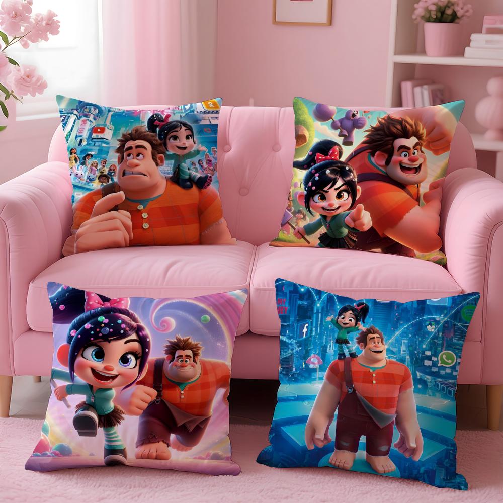 Povlak na polštář Wreck-It Ralph 2 v 1 Oboustranný plyšový povlak na polštář | Auto/Sofa/Postel | Perfektní dárek