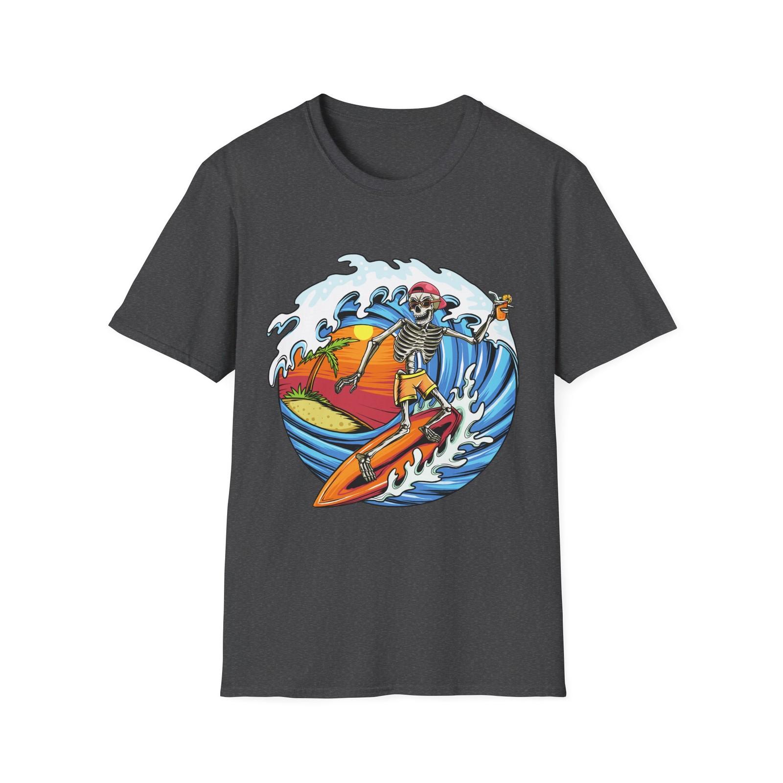 Surfing Skeleton T-Shirt, Multiple Colors S разноцветный