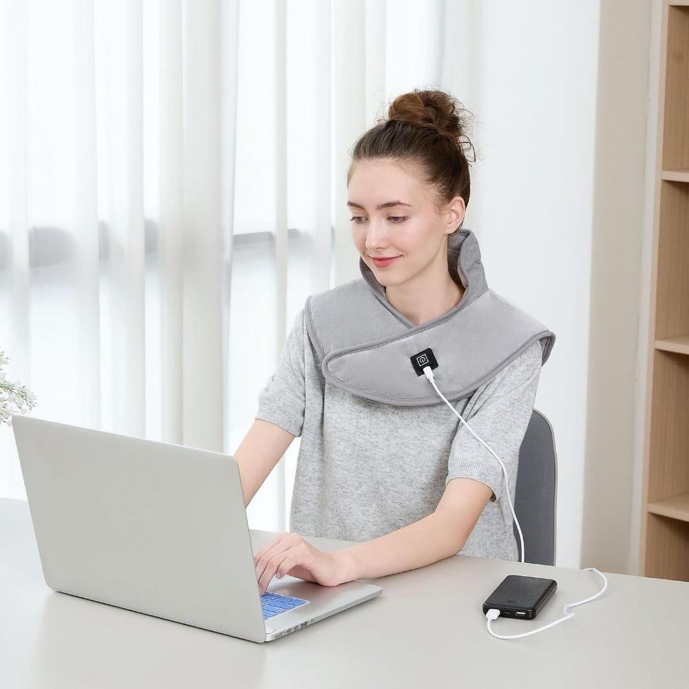 USB Electric Heating Neck Shawl with Three Adjustable Temperature Levels for Warmth and Comfort In Cold Conditions