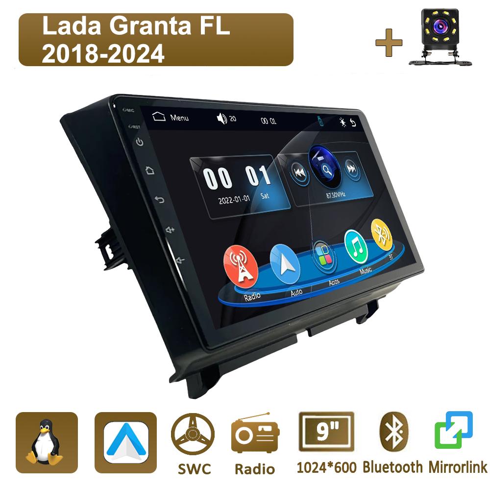 

Icreative Car Radio Multimedia MP5 Player Head Unit Stereo BT For Lada Granta FL 2018-2024 чёрный