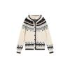 Fair Island Jacquard Hooded Knitted Sweater Women's Autumn and Winter Wear Loose Lazy Wind Thickened Top Cardigan Jacket