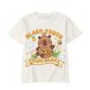Children's T-Shirt Girl Capybara Printed Little Girl Clothes Short Sleeve Children Top O-Neck Tight T-Shirt Fashion Girl T-Shirt