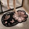 Absorbent Surface 3D Floral Butterfly Carpet Shower Mat  For Living Room Tea Table Bedside
