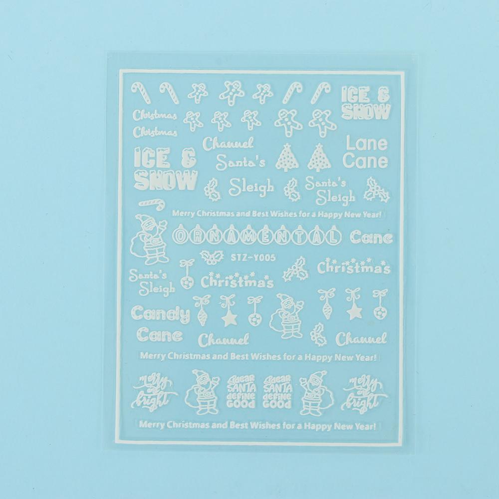 Adhesive Decals Glow In The Dark DIY Manicure White Snowflakes Nail Sticker 3D Luminous Christmas