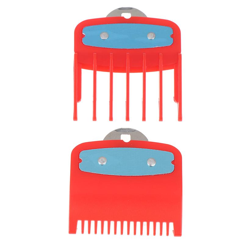 1.5+4.5Mm Size Guide Comb Red Attachment Comb Set With A Metal Holder Clipper