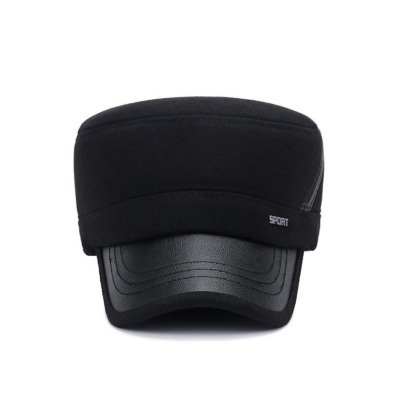 Autumn Winter Thickened Ear Protection Cotton Military Caps Dad Grandpa Cycling Warm Flat Top Hat Trucker Snapback Baseball Cap